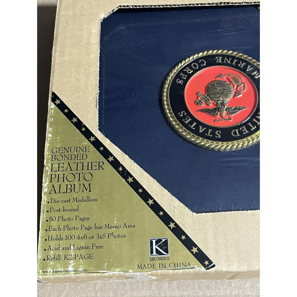 K & Company Genuine Bonded Leather Scrapbook 12 x 12 U.S. Marines Brand New Nice